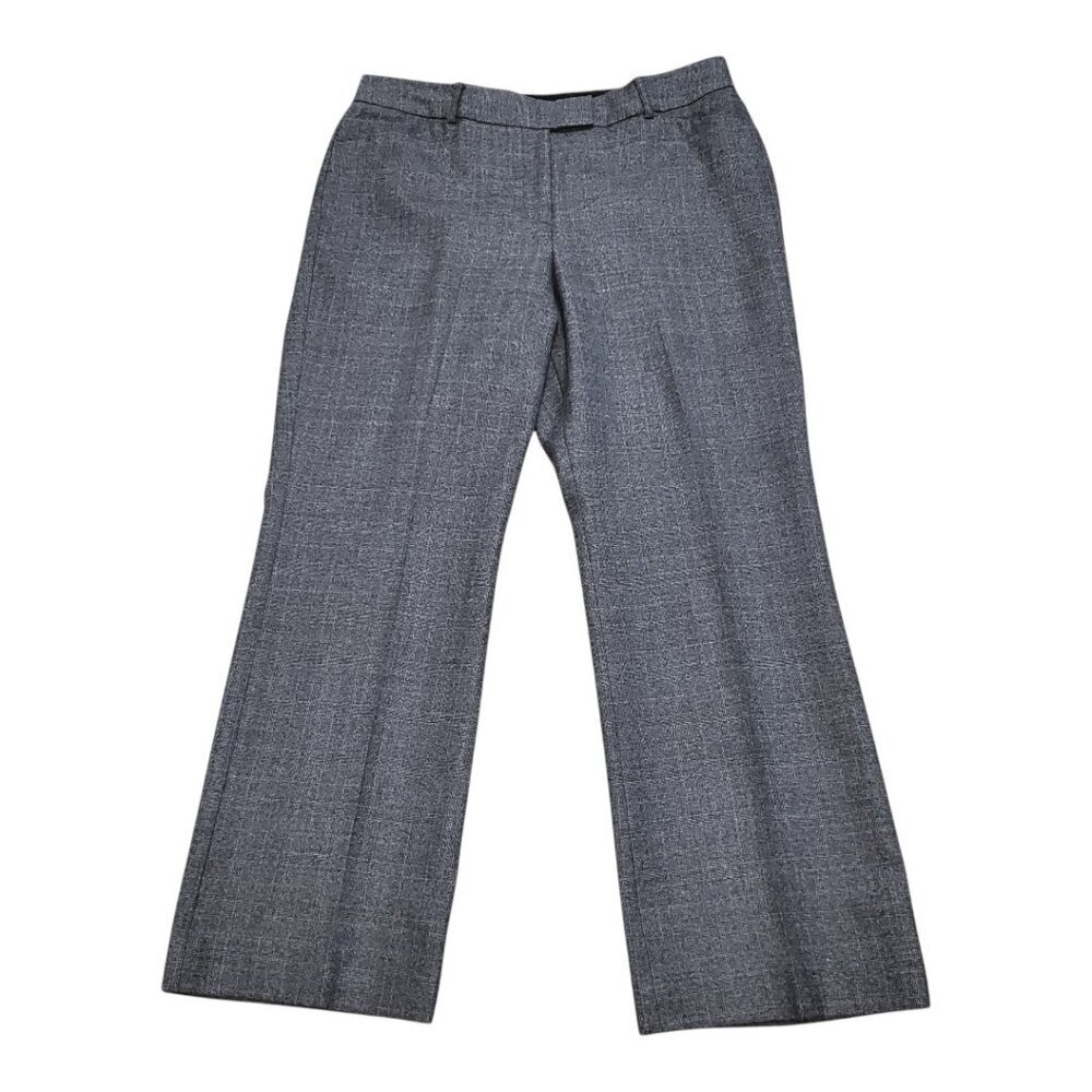 ANNE KLEIN SZ 12 Woven Wool Blend Plaid Lined Wide-leg Dress Pants Trousers - Picture 2 of 12